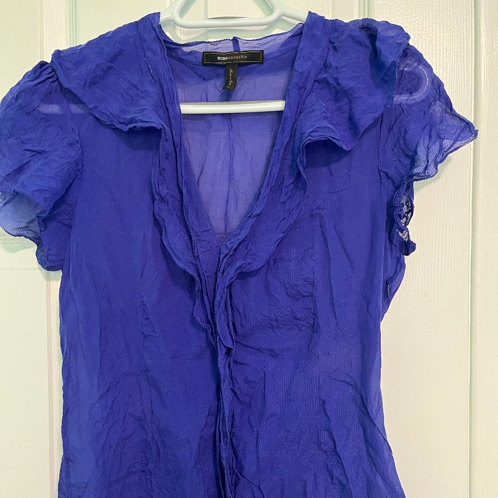 BCBGMaxazria sheer purple blouse